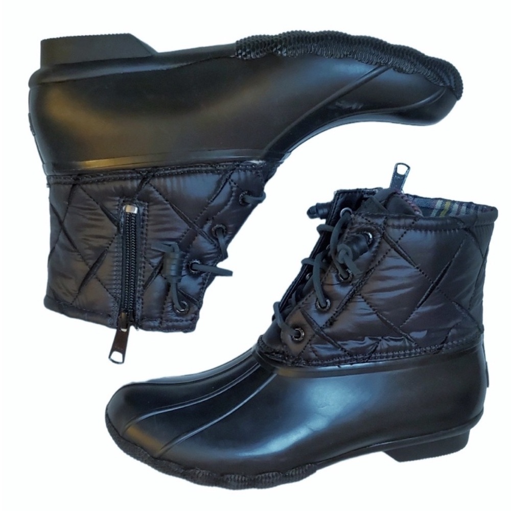 Sperry Women's Quilted Black Rain Boots - Picture 8 of 10